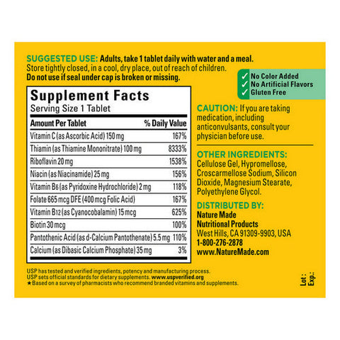 Nature Made, Super B-Complex Dietary Supplement, 140 tabs Nature Made