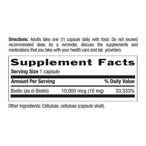 Country Life, Biotin High Potency, 10 Mg, 120 Veg Caps Country Life