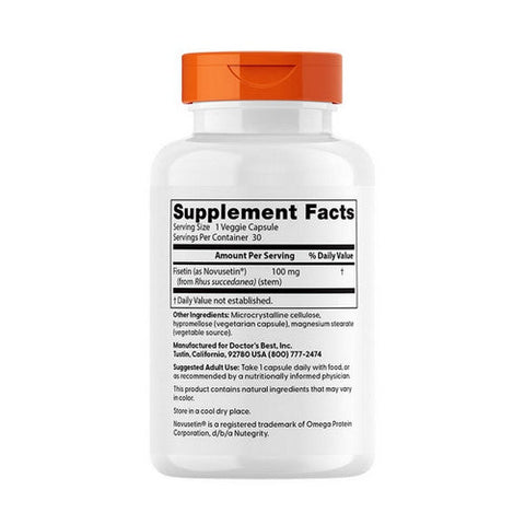 Doctors Best, Fisetin With Novusetin, 100 mg, 30 Veggie Caps Doctors Best