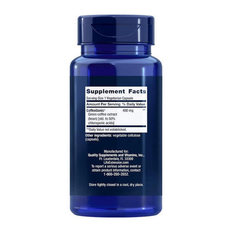 Life Extension, CoffeeGenic, 400 mg, Green Coffee Extract 90 vcaps Life Extension