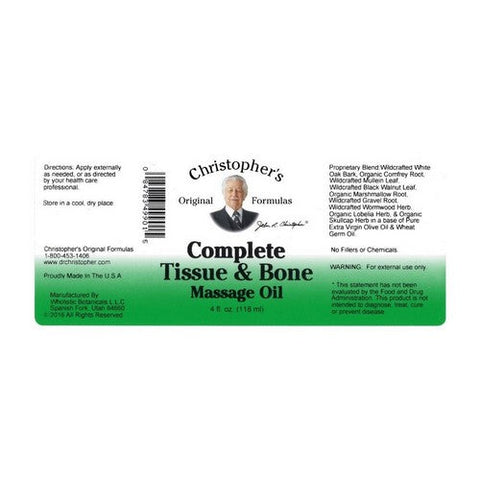 Christopher's Original Formulas, Complete Tissue and Bone Massage Oil, 4 Oz Christopher's Original Formulas