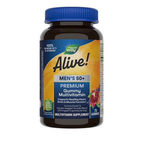 Alive! Premium Men’s 50+ Gummy Multivitamin 75 Gummies by Nature's Way
