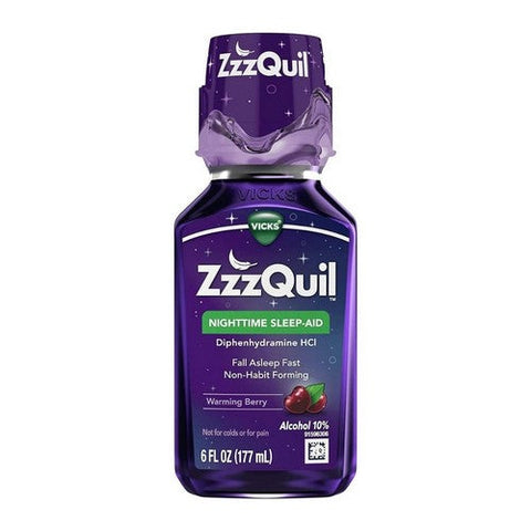 Procter & Gamble, ZzzQuil Nighttime Sleep-Aid Liquid Warming Berry, 6 oz Vicks
