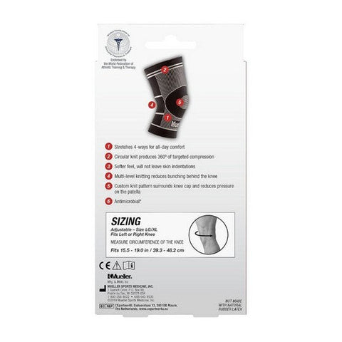 Mueller, Sports Medicine 4-Way Stretch Knee Support Moderate Large And X-Large, 1 Each Mueller