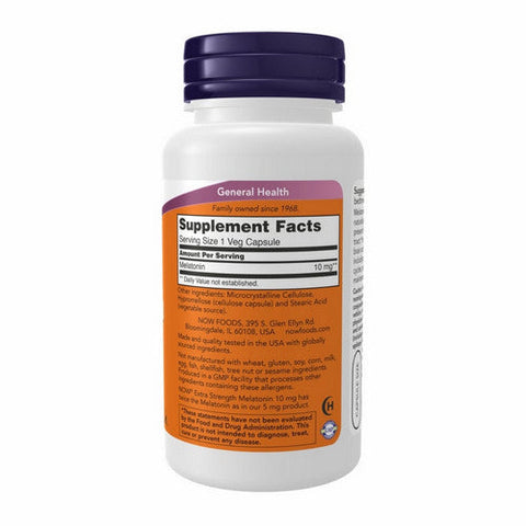 Now Foods, Extra Strength Melatonin, 10 Mg, 100 Veg Caps