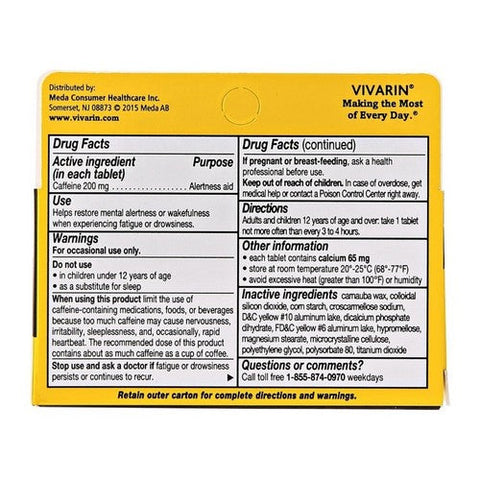 Vivarin, Caffeine Alertness Aid, 40 Tab Vivarin