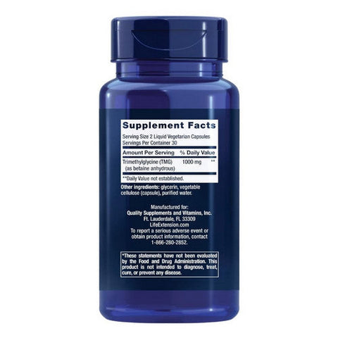 Life Extension, TMG, 500 mg, 60 Liquid Vcaps