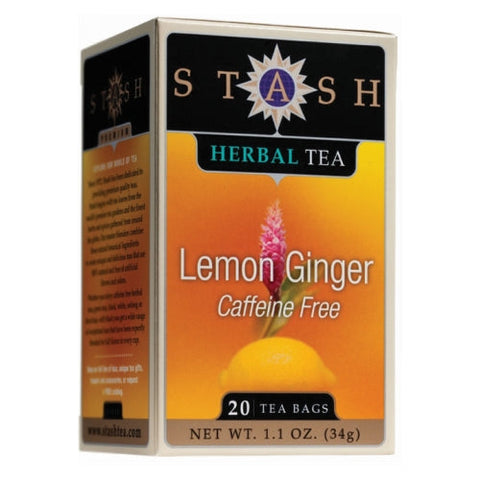Stash Tea, Lemon Ginger Tea Caffeine Free, 20 Bags Stash Tea