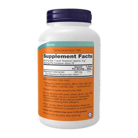 Now Foods, Magnesium Bisglycinate Powder, 8 Oz Now Foods
