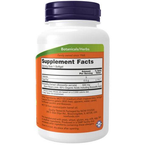 Now Foods, Boswellia Extract, 500 mg, 90 Softgels Now Foods