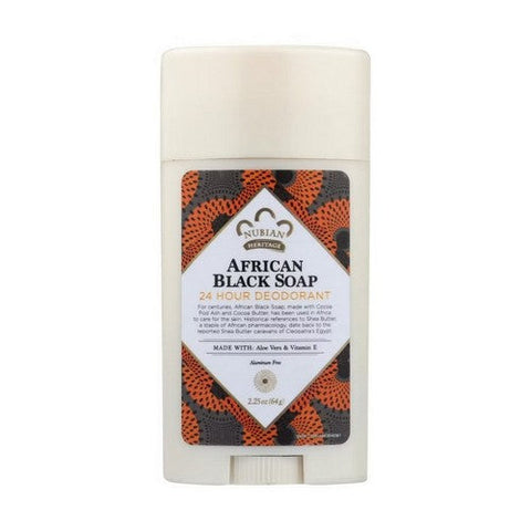 Nubian Heritage, Natural Deodorant 24 hour Aluminum Free African Black Soap, 2.25 Oz