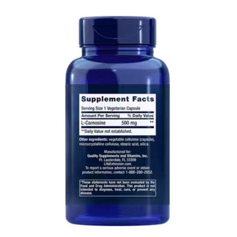 Life Extension, Carnosine, 500 Mg, 60 Veg Caps Life Extension