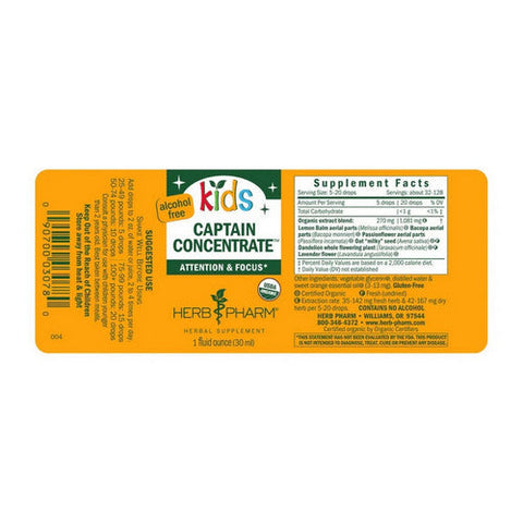 Herb Pharm, Kids Captain Concentrate, 1 fl oz Herb Pharm