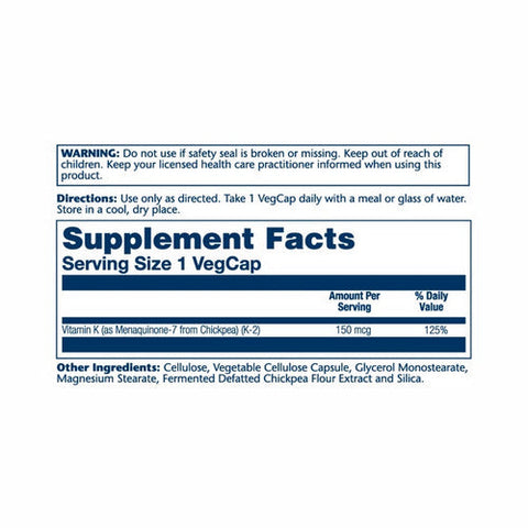 Solaray, Triple Strength Vitamin K-2 Menaquinone-7, 150 Mcg, 30 Veg Caps Solaray