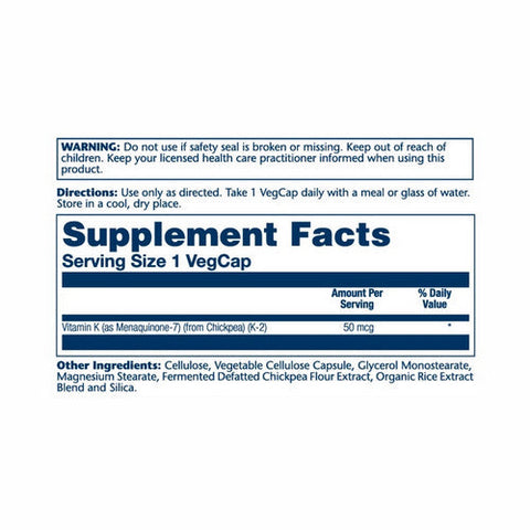 Solaray, Vitamin K2 Menaquinone-7, 50 Mcg, 30 Veg Caps Solaray