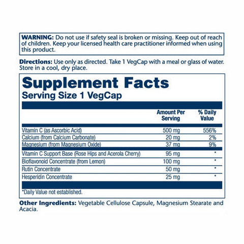 Solaray, Vitamin C With Bioflavanoids Concentrate, 500 mg, 250 Caps Solaray