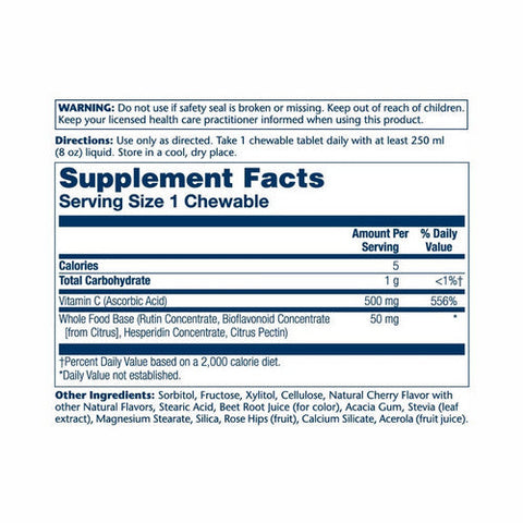 Solaray, Vitamin C Chewable, 500 mg, Cherry 100 Wafers Solaray