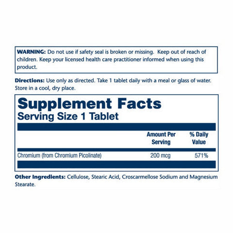 Solaray, Chromium Picolinate, 200 Mcg, 200 Tabs