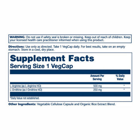 Solaray, L-Arginine & Ornithine, 50 Caps Solaray