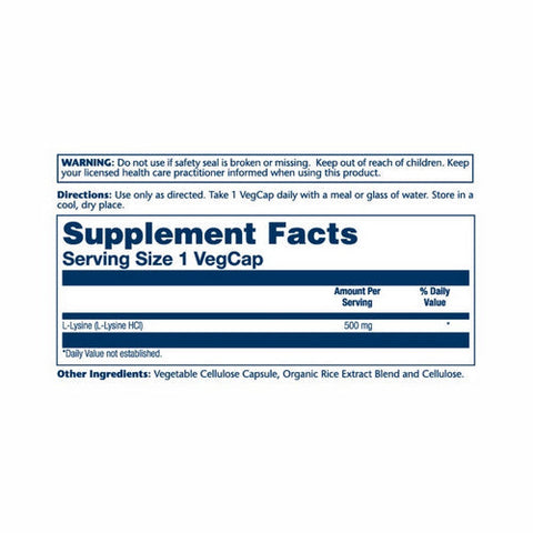 Solaray, L-Lysine, 500 mg, 120 Caps Solaray