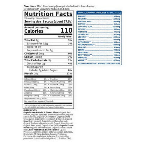 Garden of Life, Raw Protein and Greens, Vanilla 548g Garden of Life