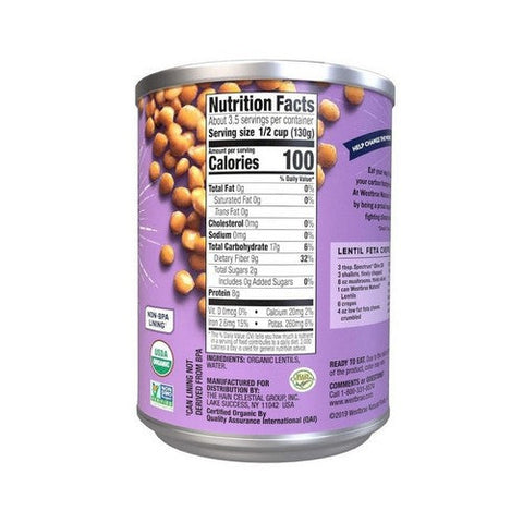 Westbrae, Organic Lentil Beans Fat Free, 15 Oz(Case Of 6) Westbrae