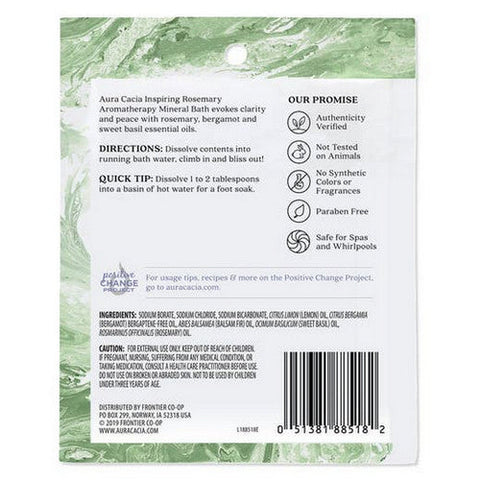 Aura Cacia, Aromatherapy Mineral Bath Inspiring Rosemary, 2.5 Oz Aura Cacia
