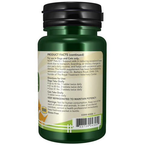 Now Foods, Pets GI Support (Probiotic), 90 Lozenges