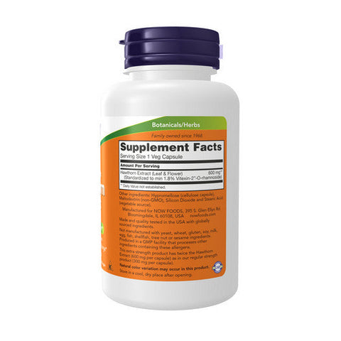 Now Foods, Hawthorn Extract, 600 mg, 90 Veg Caps Now Foods