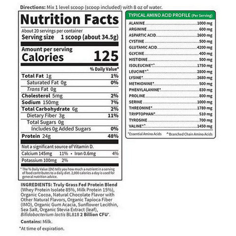 Garden of Life, Sport Certified Grass Fed Whey Protein Chocolate, 24.33 Oz Garden of Life