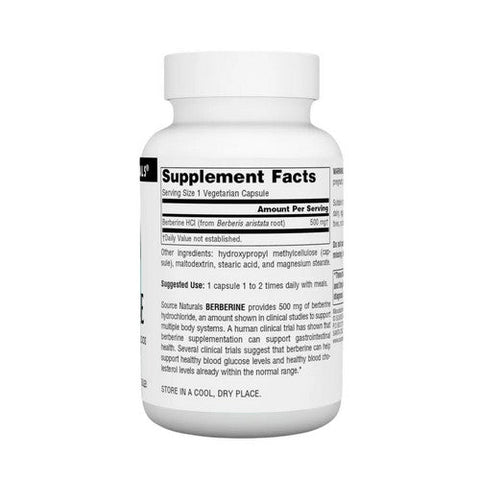 Source Naturals, Berberine, 500 mg, 60 Veg  Caps Source Naturals