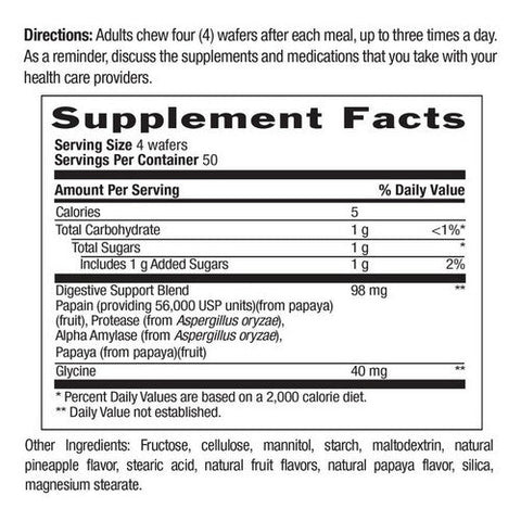 Country Life, Papaya Digestive Support, 200 Wafers Country Life