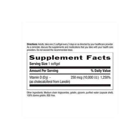 Country Life, Vitamin D3 High Potency, 250 Mcg, 200 Softgels Country Life