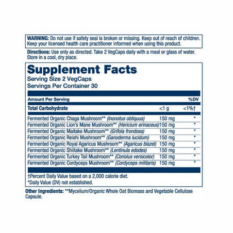 Solaray, Organically Grown Fermented Mushroom Complete, 600 mg, 60 Count Solaray