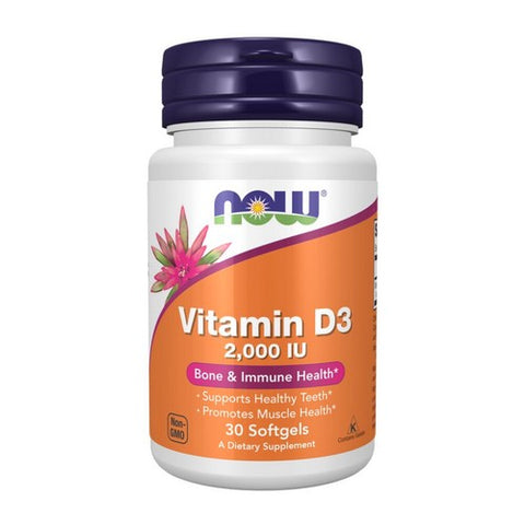 Now Foods, Vitamin D-3, 2000 IU, 30 Softgels Now Foods