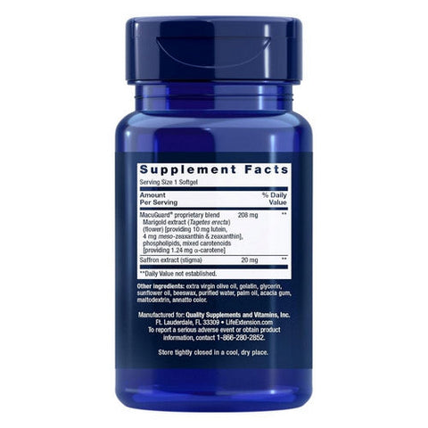 Life Extension, Macuguard Ocular Support With Saffron, 60 Softgels Life Extension