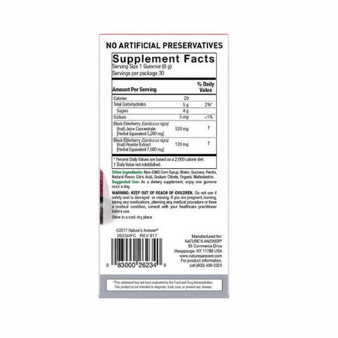 Nature's Answer, Sambucus Mega Gummies 7X Strength, 30 Count Nature's Answer