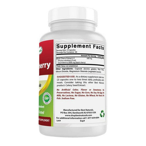 Best Naturals, Black Cherry, 1000 mg, 180 Caps Best Naturals
