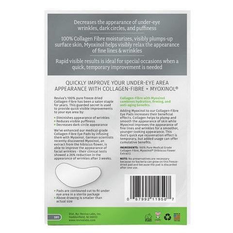 Reviva, Collagen Fibre Eye Pad with Myoxinal, 3 Packets Reviva