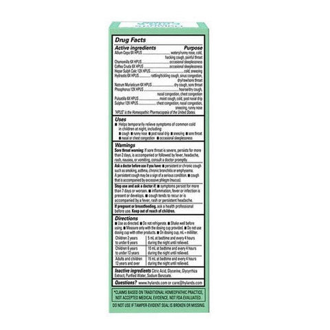 Hylands, Kids Cold And Cough Nighttime Cough Syrup, 4 Oz Hylands