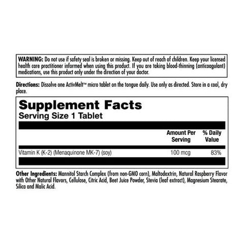 Kal, K-2 MK-7 ActivMelt, 60 Count Kal