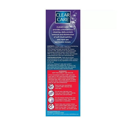 Clear Care, Triple Action Cleaning And Disinfecting Contact Lens Solution, 24 Oz Clear Care