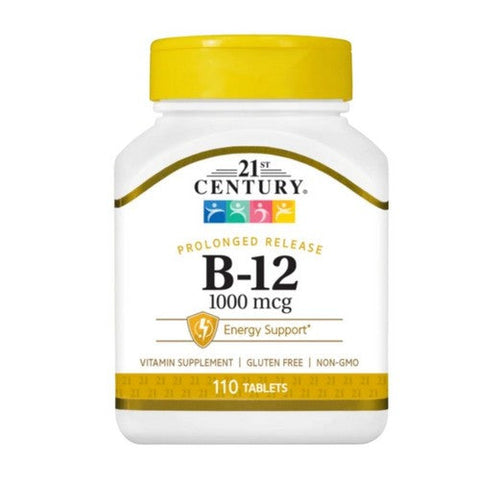 21st Century, B-12 Prolonged Release, 1000 mcg, 110 Tabs 21st Century