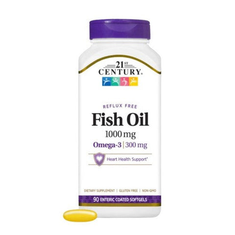 21st Century, 21st Century Fish Oil  Enteric Coated Softgels, 90 Caps
