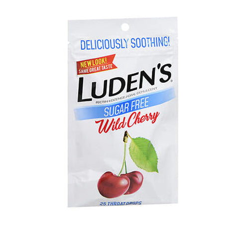 Ludens, Luden's Throat Drops Sugar Free Wild Cherry, 25 Each Ludens
