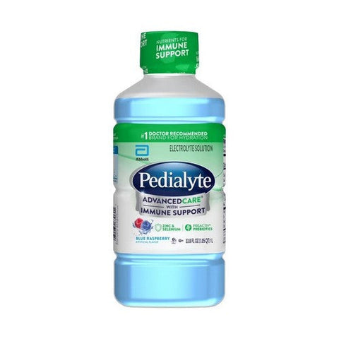 Pedialyte, Advanced Care Electrolyte Solution Blue Raspberry, 33.8 Oz