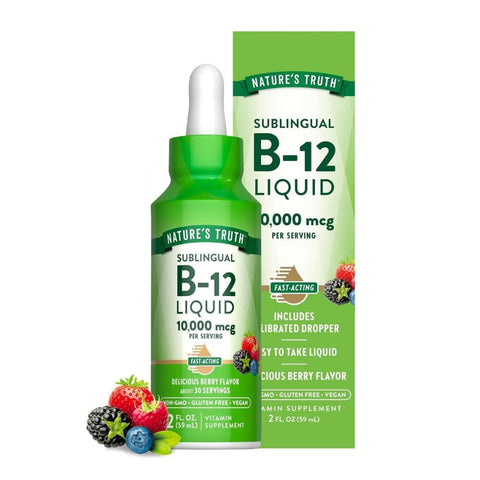 Nature's Truth, Sublingual B-12 Liquid Natural Berry Flavor, 10000 mcg, 2 Oz Nature's Truth