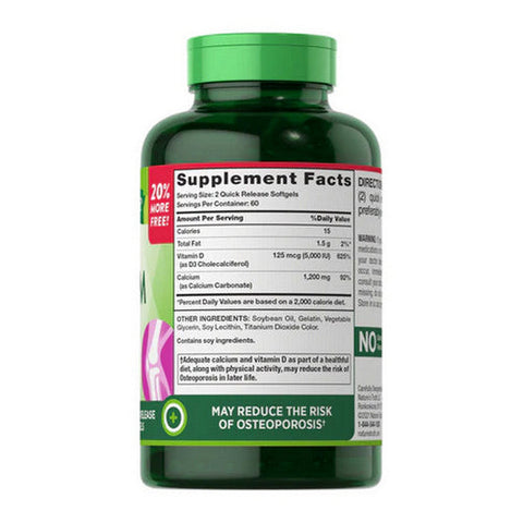 Nature's Truth, Absorbable Calcium Plus D3 Quick Release Softgels, 1200 Mg, 120 Caps Nature's Truth
