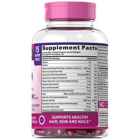 Nature's Truth, Hair Skin & Nails With Biotin Rapid Release Liquid Softgels, 5000 Mcg, 165 Caps Nature's Truth