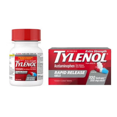 Tylenol, Extra Strength Acetaminophen Rapid Release Gelcaps, 500 Mg, 100 Caps Tylenol